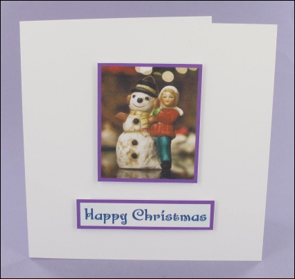 Project - Snowman and Girl Photo Motif Card