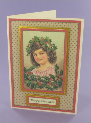 Project - Pretty Holly girl Christmas card