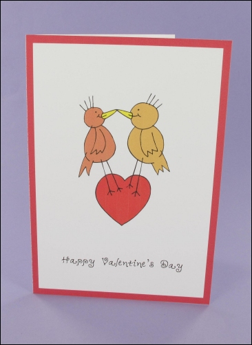 Project - Printed Birds in Love card