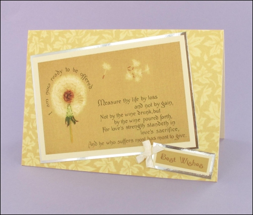 Project - Dandelion Clock Best Wishes card