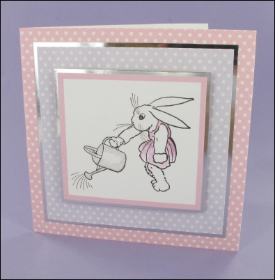 Project - Watering Can Bunny Digital Stamp card