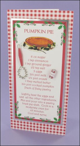 Project - Christmas Pumpkin Pie Recipe Card