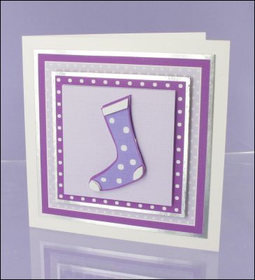 Project - Purple Stocking Decoupage card