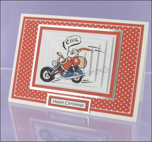 Project - Santa on Motorbike Pyramage card